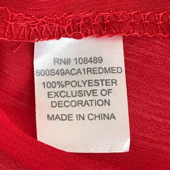 Charming Charlie Sheer Popover Top Women's Small Embroidered 3/4 Sleeve Boho - Picture 9 of 10